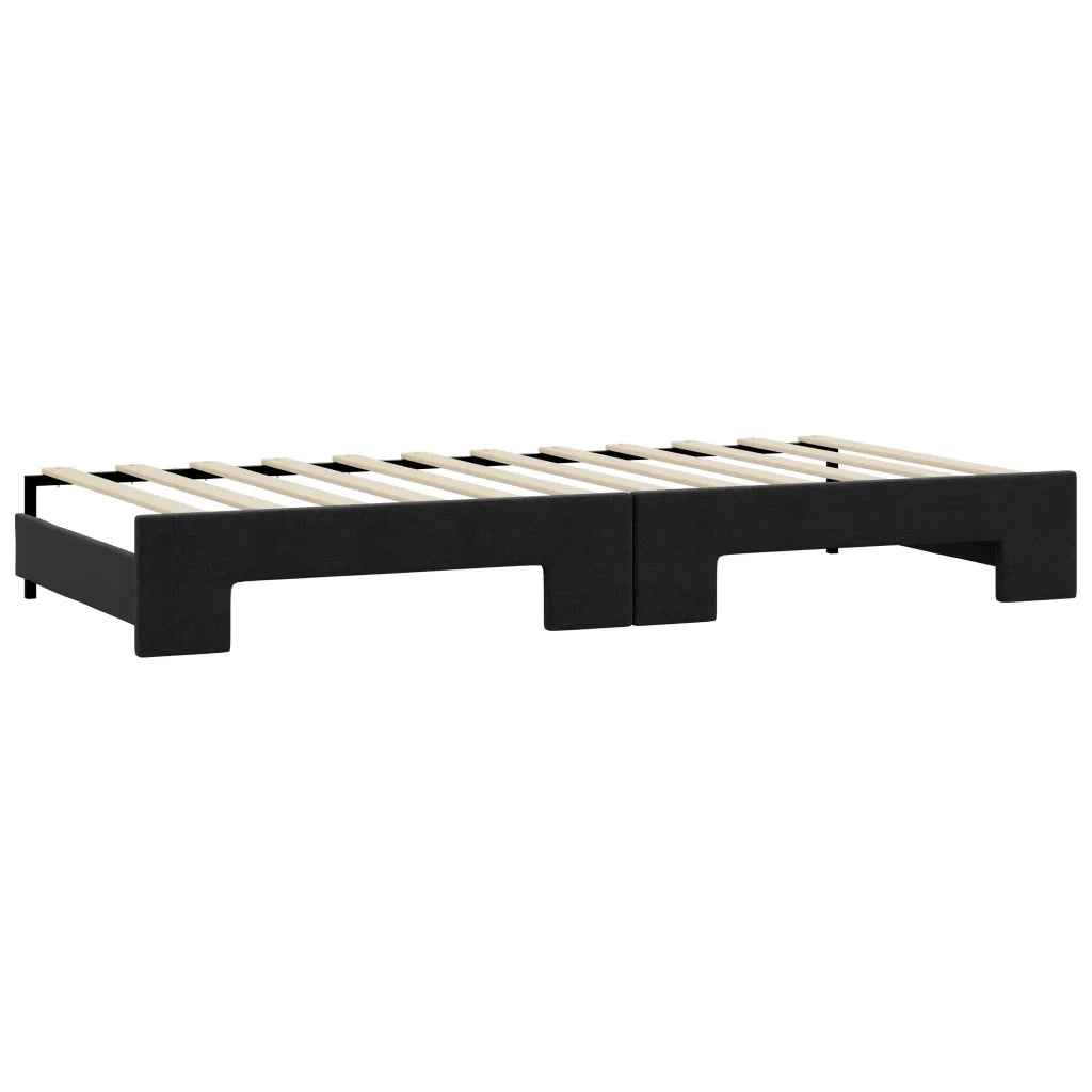 Divano Letto Estraibile con Cassetti-Sofa Letto-Daybed Nero 90x200 cm in Tessuto 997026