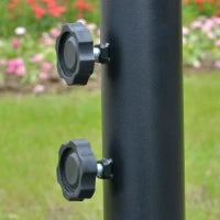 Ombrellone Decentrato Ø3x2.5 m con Base a Croce e Manovella, in Acciaio e Poliestere color Caffè
