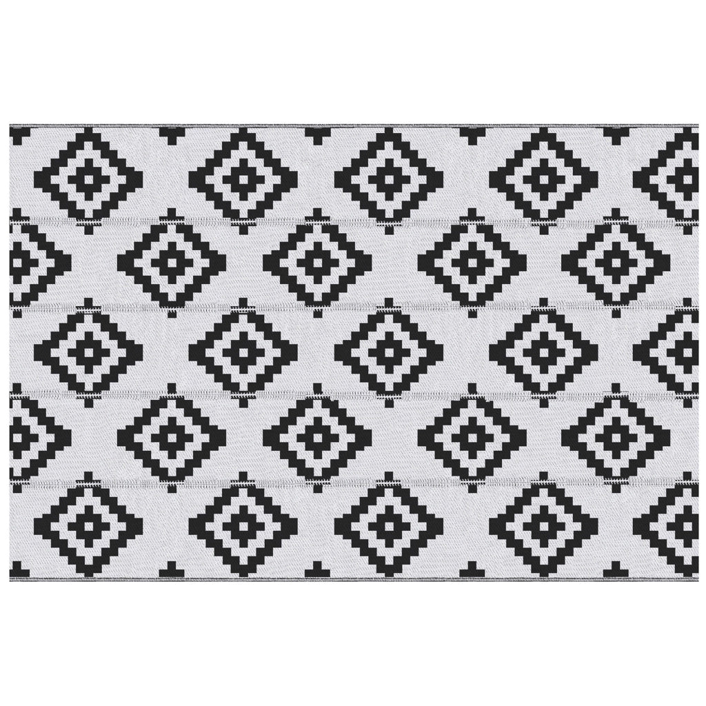 Tappeto Esterno per Balcone e Terrazza Reversibile ¨C zephmum ¨C Nero e Bianco 2.74x1.82 m