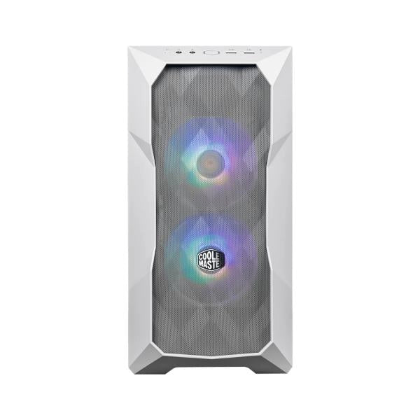 "Case MasterBox TD300 Mesh White- 2USB3.2-2xCombo 2.5""/3.5""-2x2.5""-2x120mm SickleFlow PWM ARGB Front Fans-ARGB/PWM Hub-NO PSU"