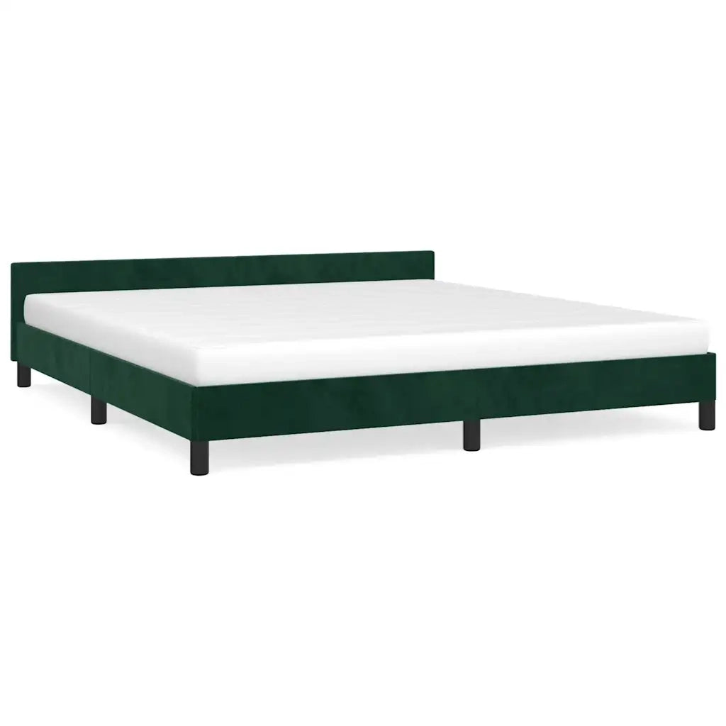 Giroletto senza Materasso Verde Scuro 160x200 cm in Velluto 347582