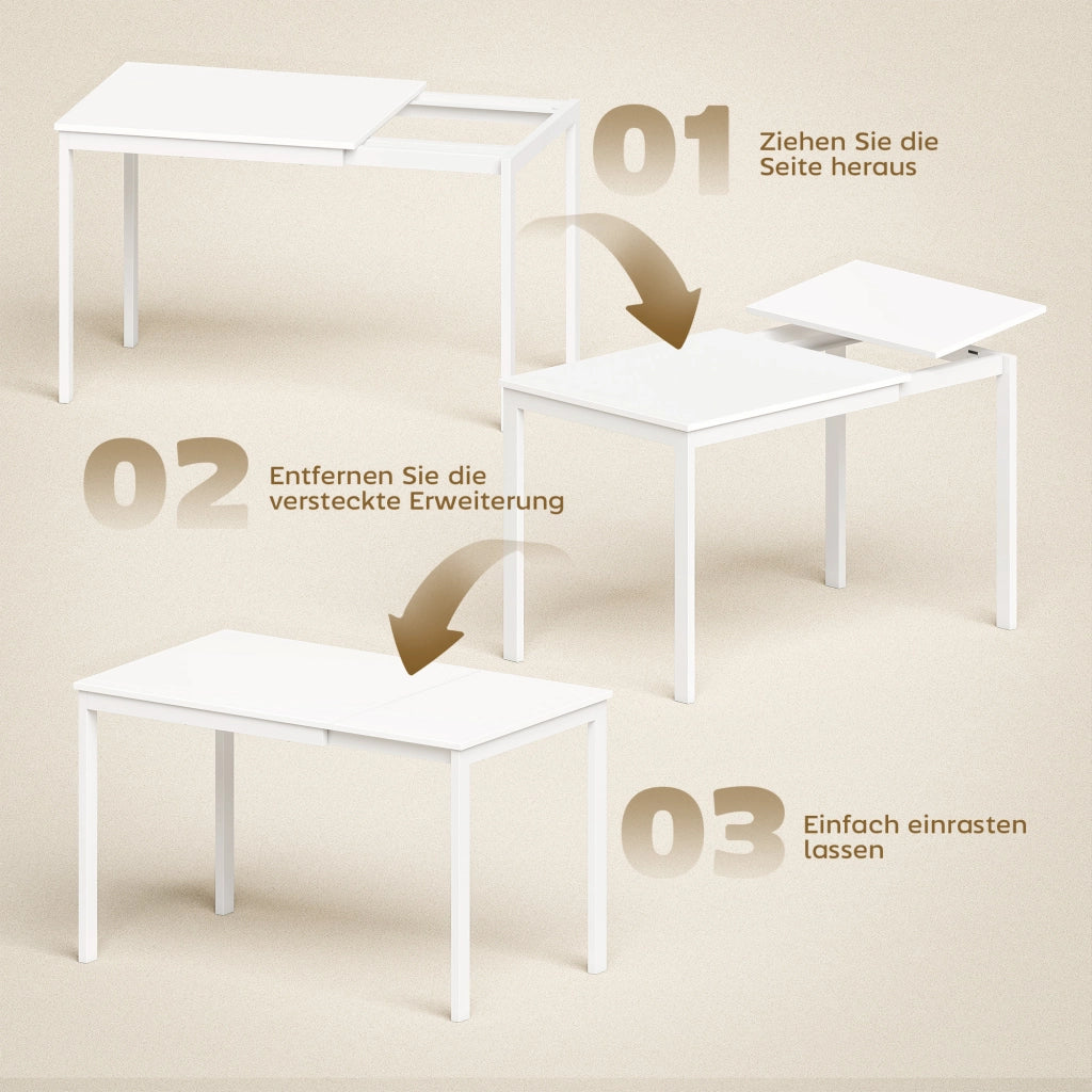 Tavolo da pranzo allungabile ¨C Zephmum ¨C Legno Naturale 80x80x76 cm