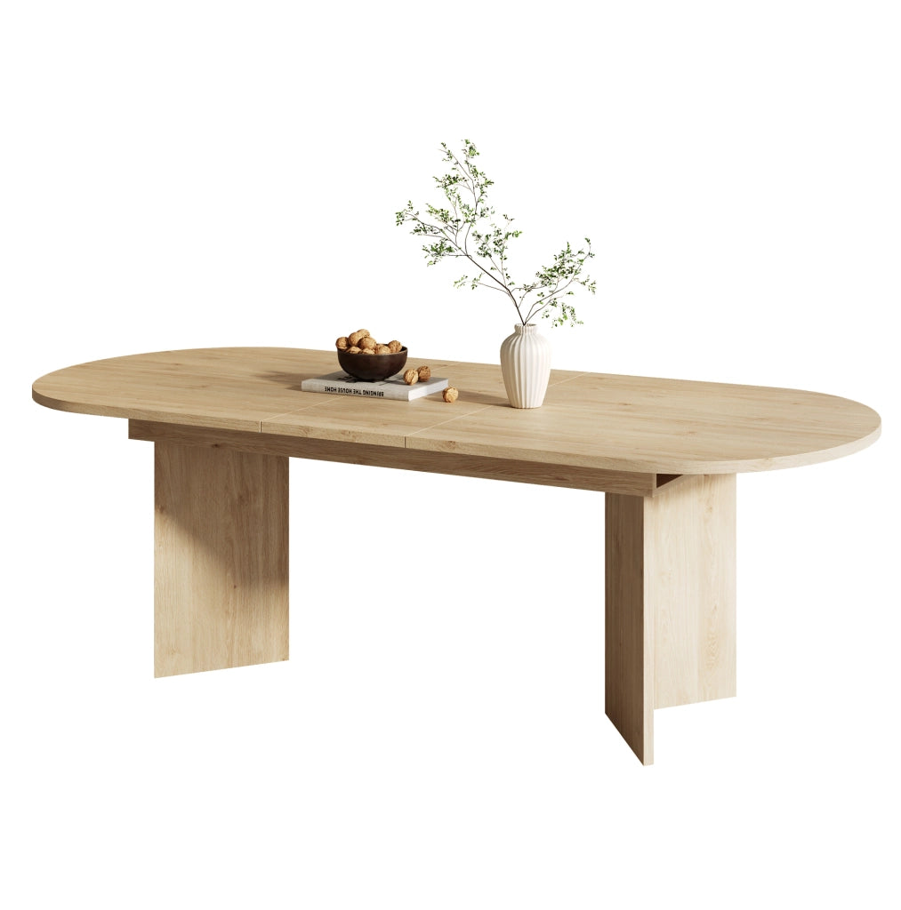 Tavolo da pranzo allungabile in MDF effetto rovere; piano 18 mm