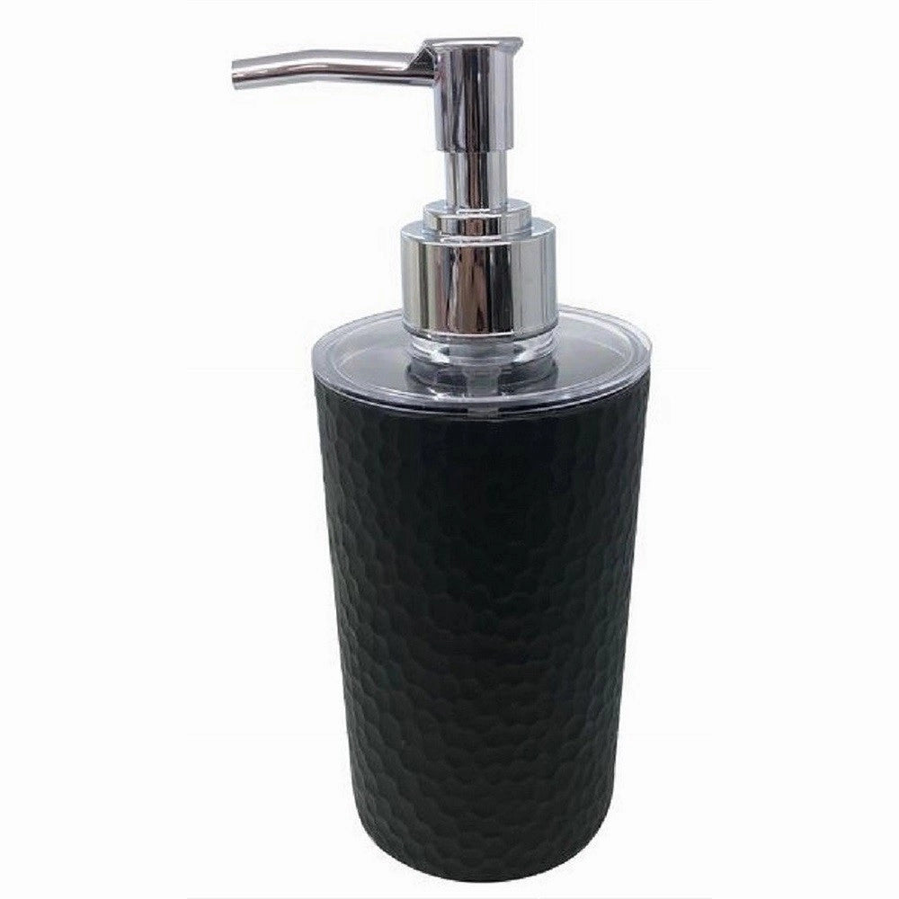 Trade Shop - Dispenser Sapone Liquido Bagno Per Lavandino Nero Accessori Arredo Bagno 79181 -