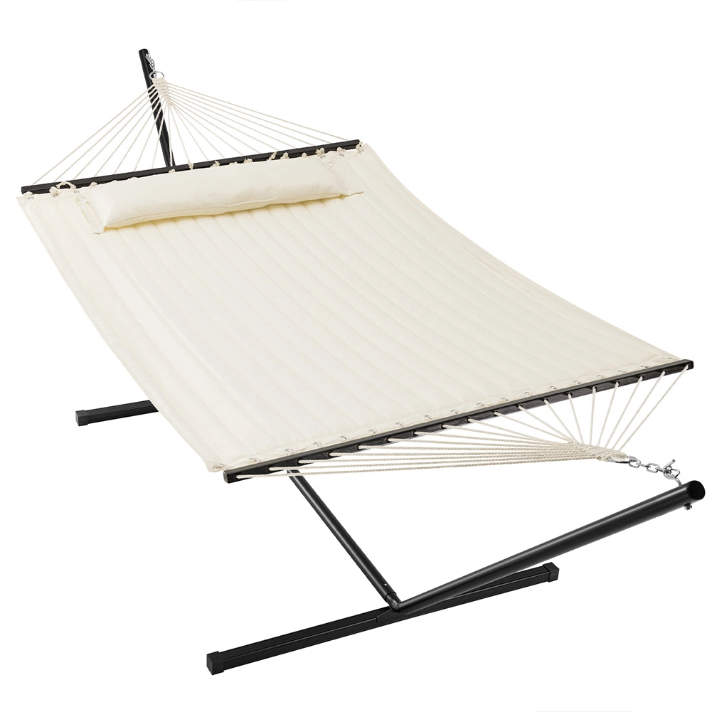 Amaca da Giardino Brasiliana Beige con Cuscino e Supporto Acciaio Portata 200 kg