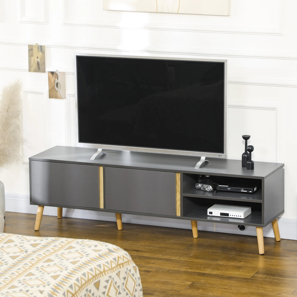 Mobile TV scandinavo con ante e ripiani ¨C Xylo ¨C 150x35x45 cm grigio scuro