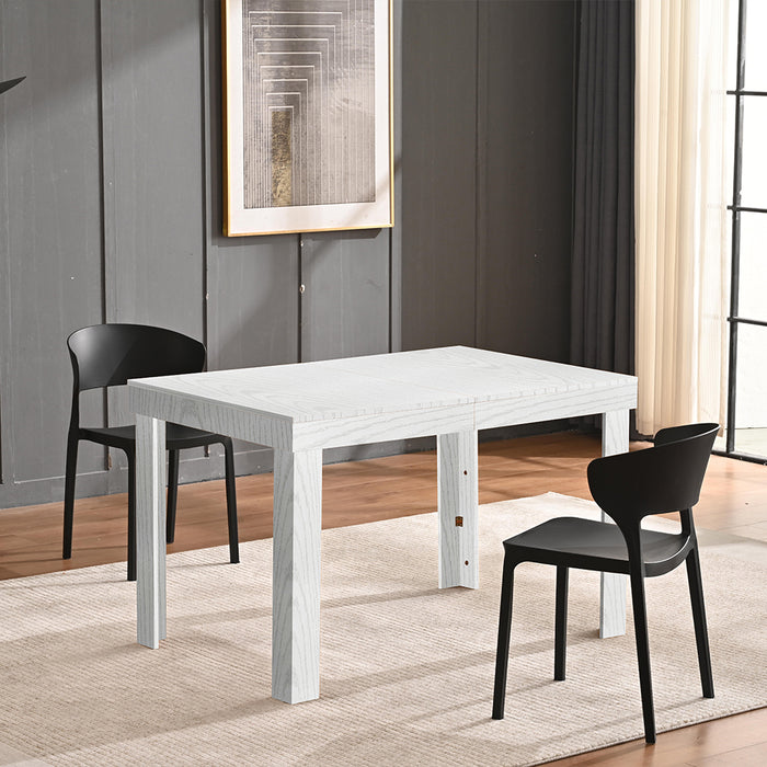 Tavolo da Pranzo Allungabile 120-200x80x76 cm in Legno Bianco Frassino