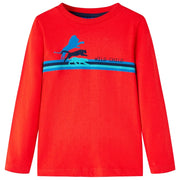 Maglietta da Bambino Maniche Lunghe Rossa 104