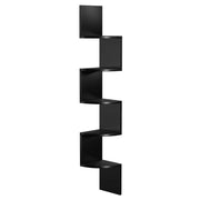Mensola angolare a 5 ripiani mensola a zigzag da parete libreria per cucina soggiorno camera da letto nera 12_0002821