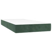 Materasso a Molle Insacchettate Rigidit¨¤ Media Verde Scuro 80x210x20 cm in Velluto