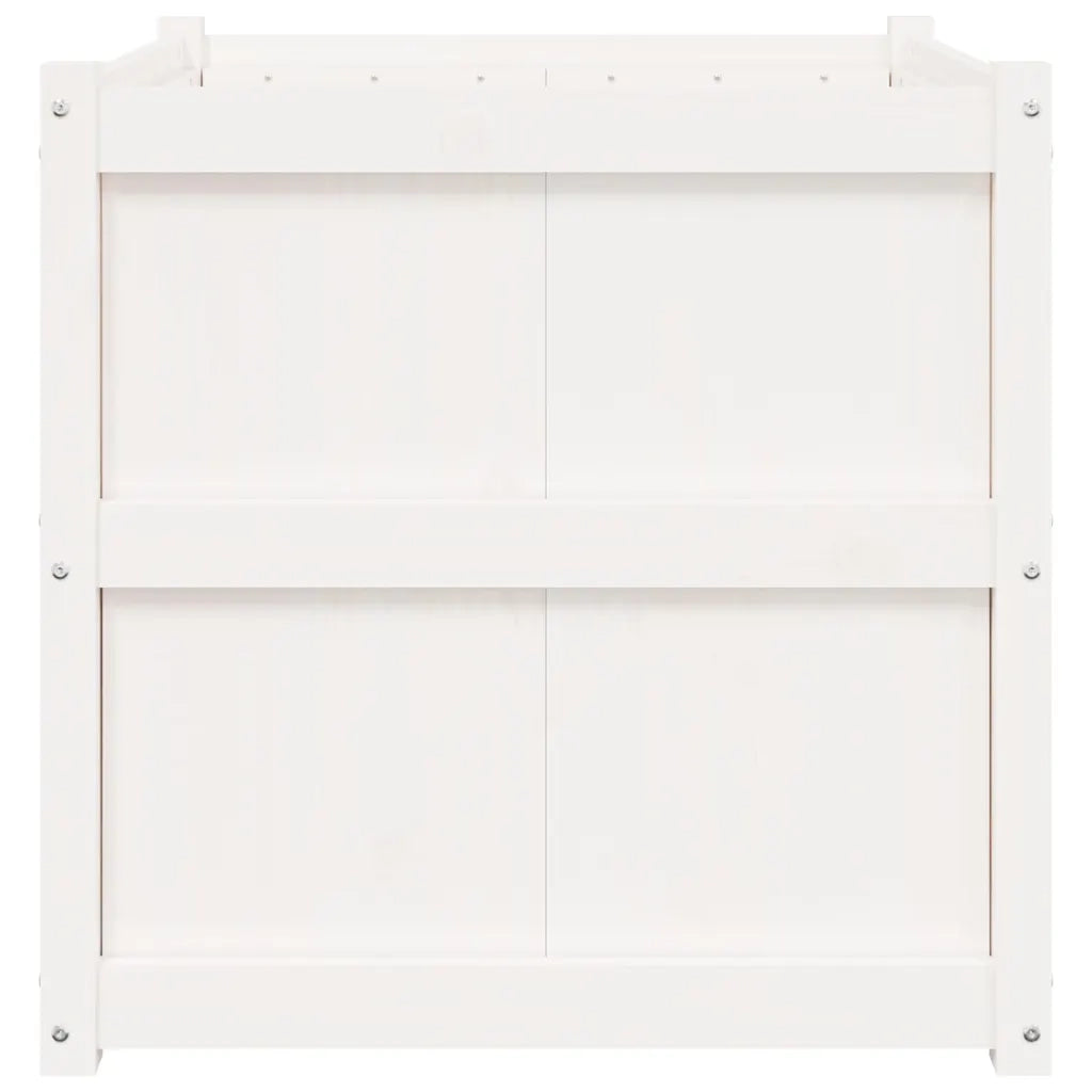 Fioriera da Giardino Bianca 70x70x70 cm Legno Massello di Pino 837435