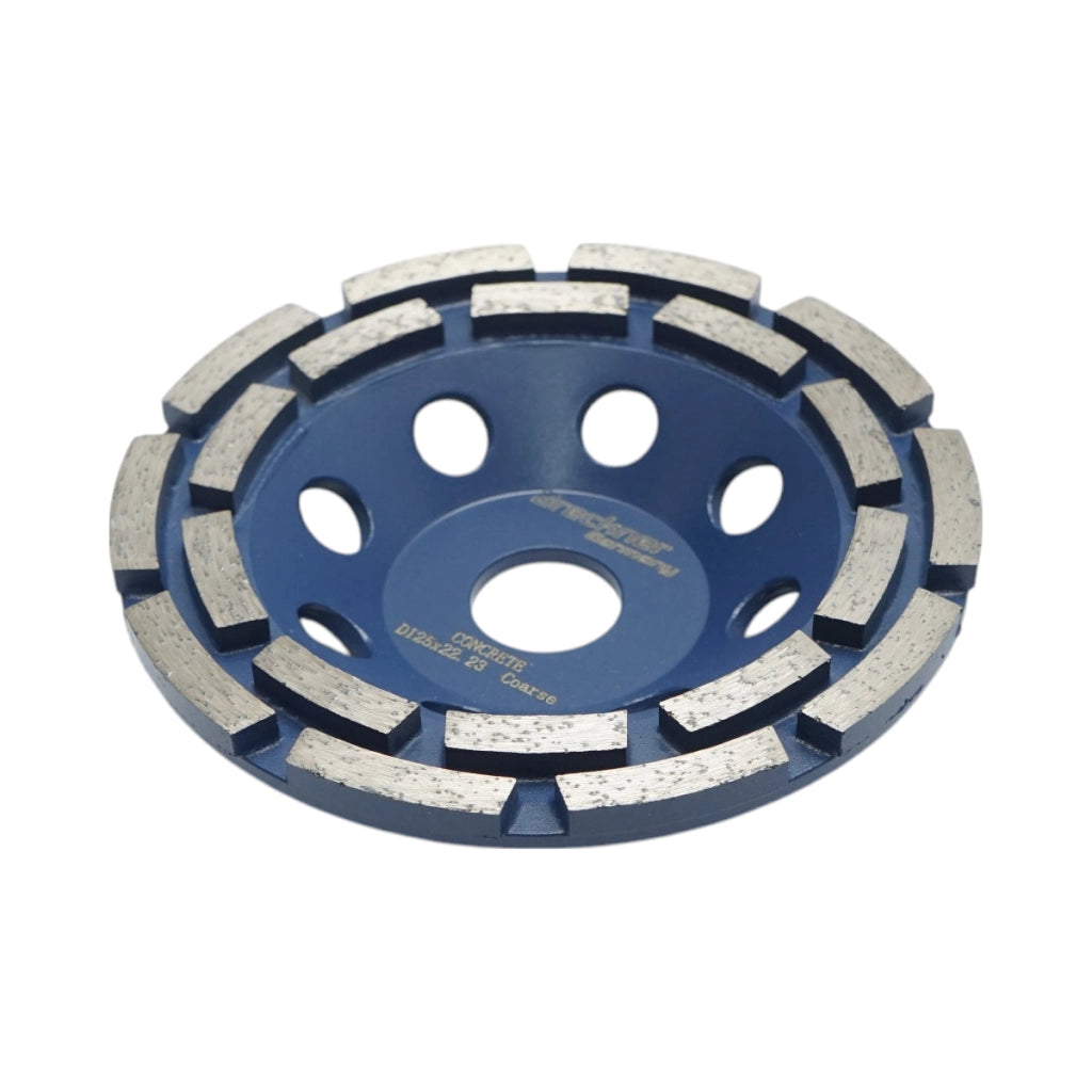 Disco diamantato a tazza segmentato 125x22,23, doppia fila grosso, CONCRETE standard per la levigatura di calcestruzzo, pietra, mosaico Breckner Germany