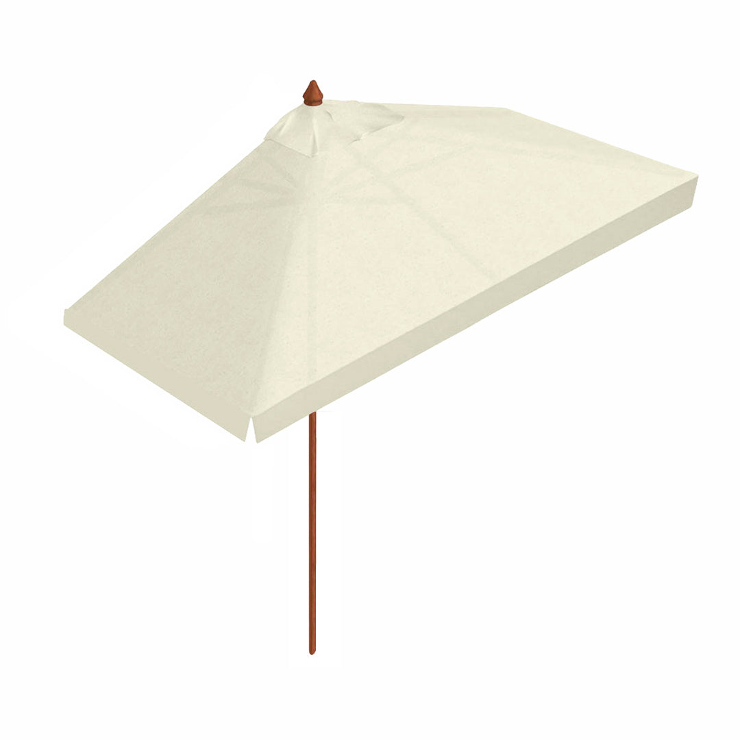 Mezzo Ombrellone da Giardino 1,5x4m Palo in Legno Ecrù