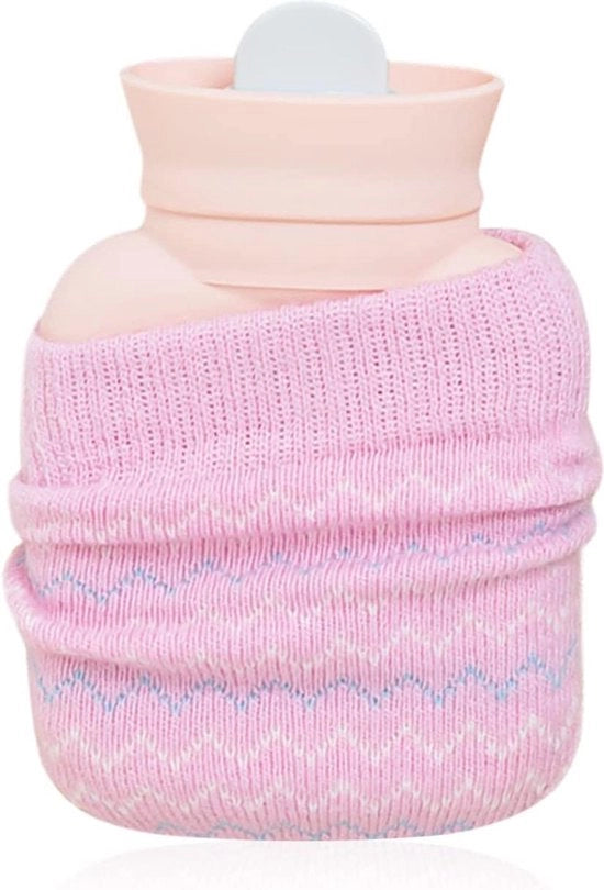 Termo flacone da 320 ml con maniglie a maglia - allevia il dolore fisiologico - collo, mani e piedi riscaldati - sacchetto di riscaldamento mini