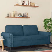 Divano a 2 Posti-Sofa 2 Posti Blu 140 cm in Velluto 294504