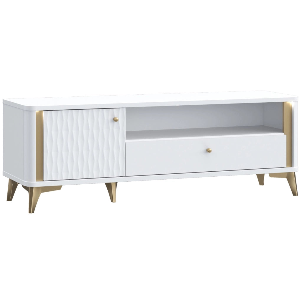 Mobile porta TV FORREST HILLS bianco+oro FTHT121LB-M841