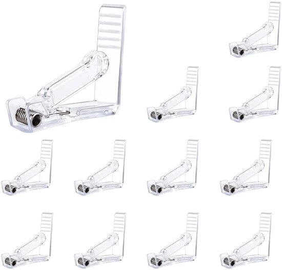 Clip di fissaggio per tovaglie 12 pezzi - Translucido - Plastica - Per uso interno/esterno - Per picnic/camping - Adatto per la maggior parte delle tavole - Clip di fissaggio per tovaglie