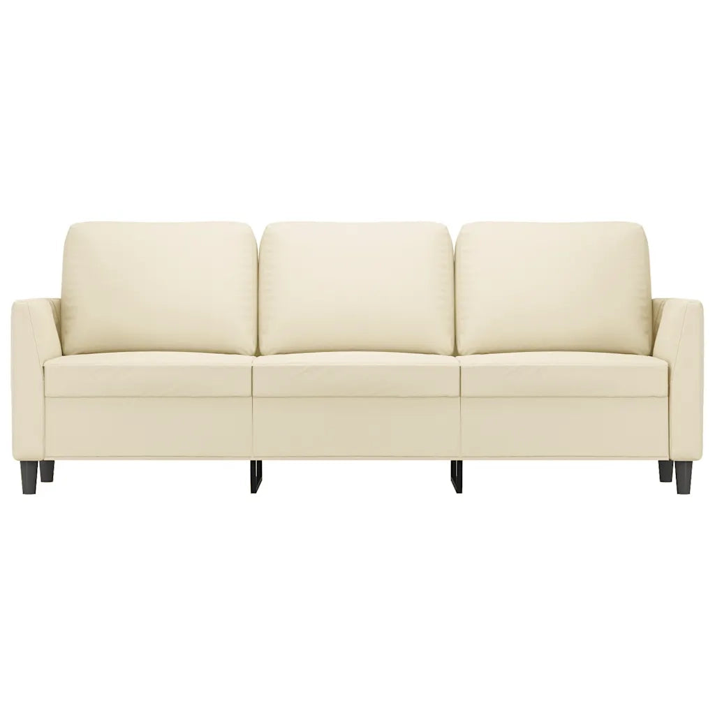 Divano a 3 Posti Crema 180 cm in Similpelle 359339