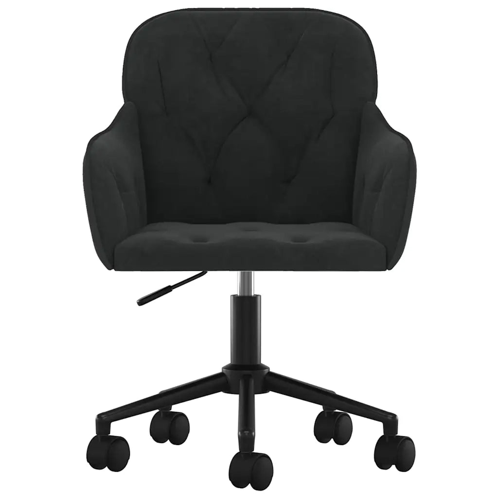 Sedia Girevole da Ufficio Nera in Velluto 344873