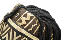 Statua Donna Masai con Turbante 21,5x45x27,5 cm in Poliresina Nero/Oro