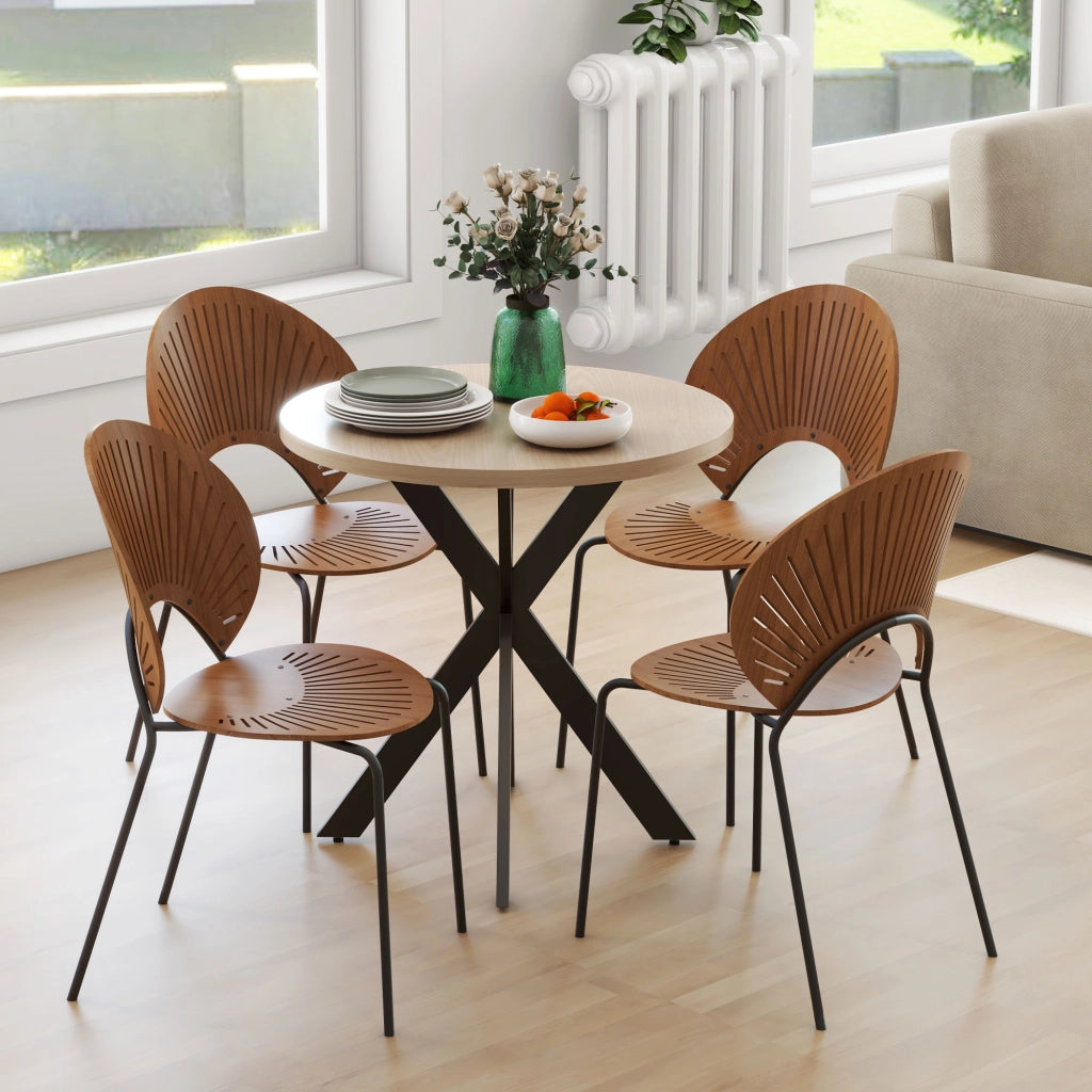 Tavolo da pranzo rotondo moderno ¨C zephmum ¨C legno 75x75 cm