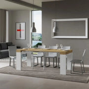Consolle allungabile 90x40/300 cm Roxell Mix piano quercia natura - struttura bianco frassino