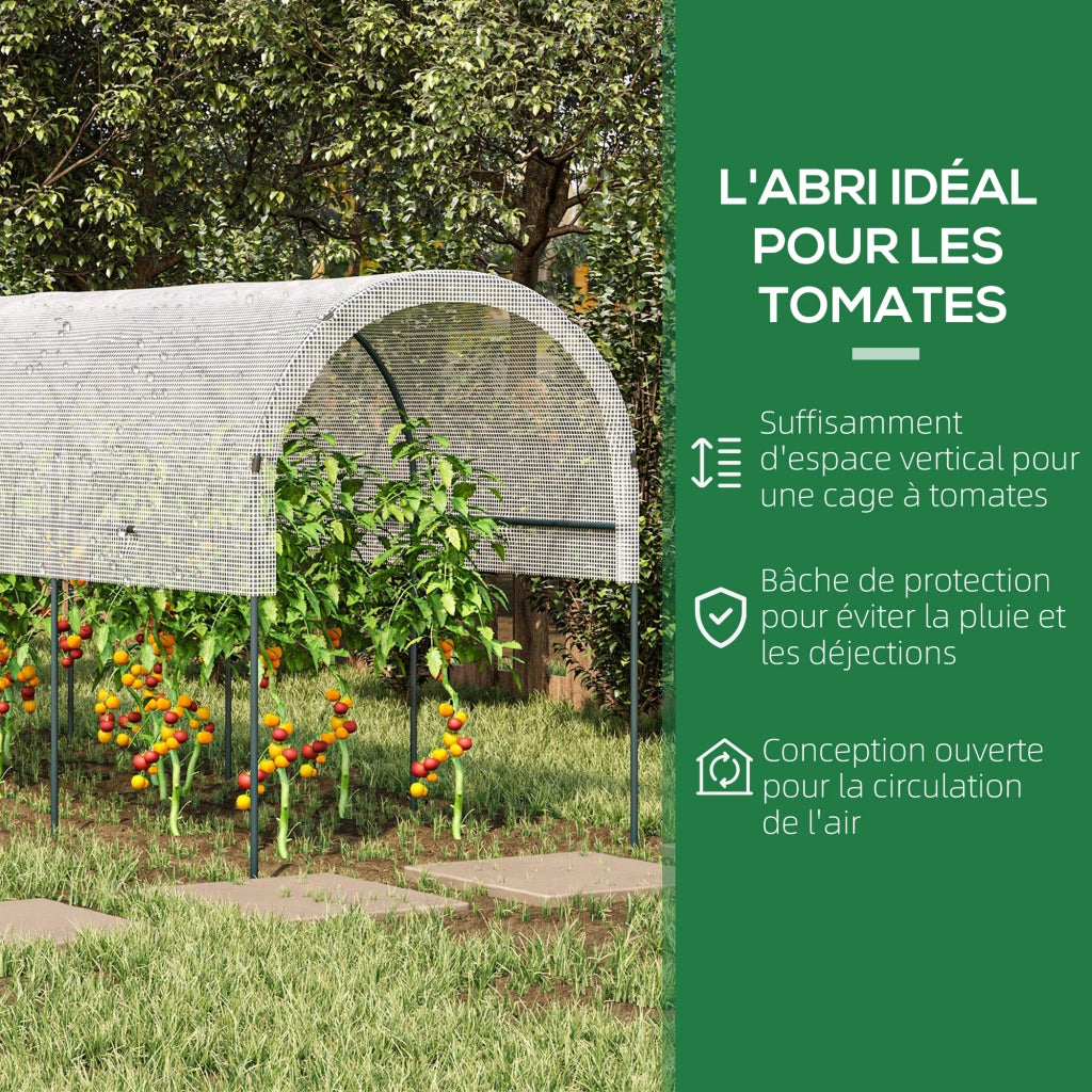 Serra da giardino per pomodori ¨C zephmum ¨C 4x1.2x1.7m 5 archi in acciaio con telo PE