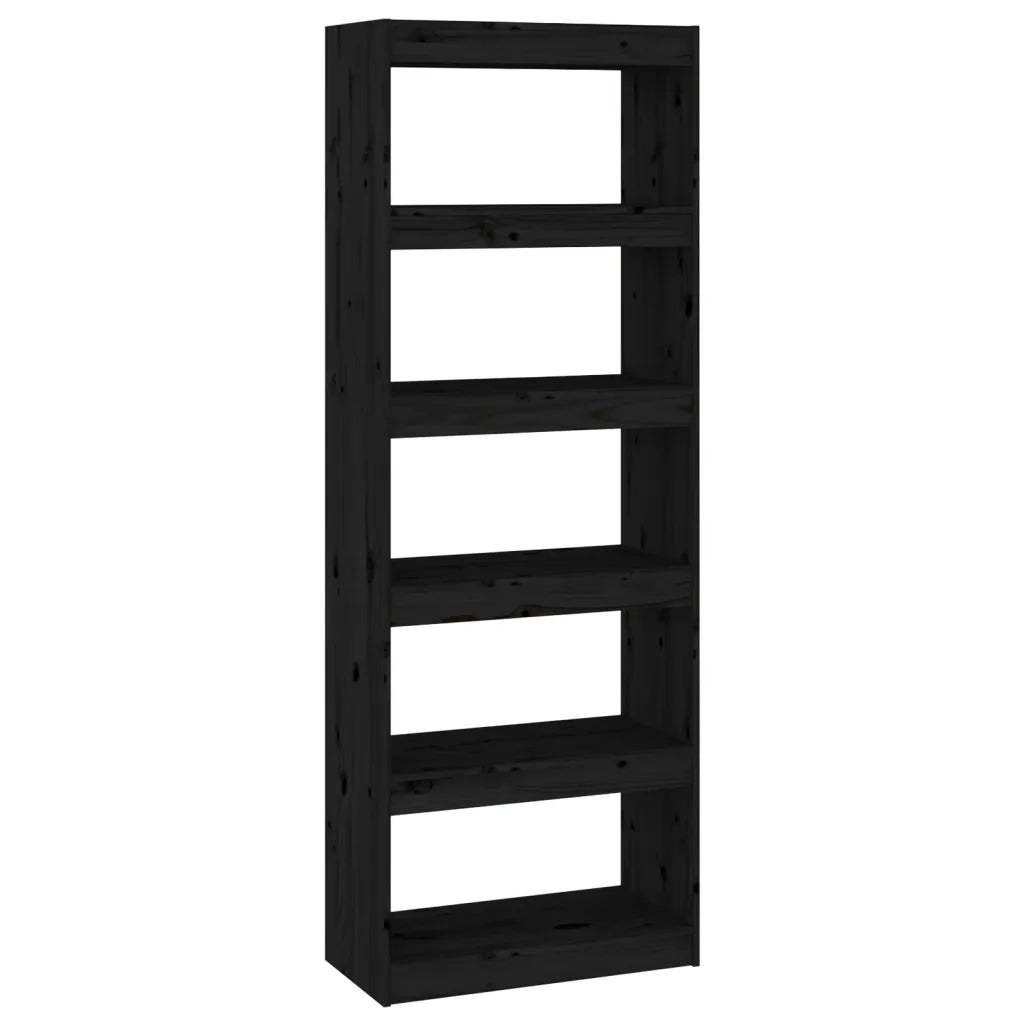 Libreria/Divisorio Nero 60x30x167,5 cm in Massello di Pino 808177