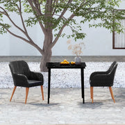 Set da Pranzo da Giardino 3 pz con Cuscini Nero 3099517