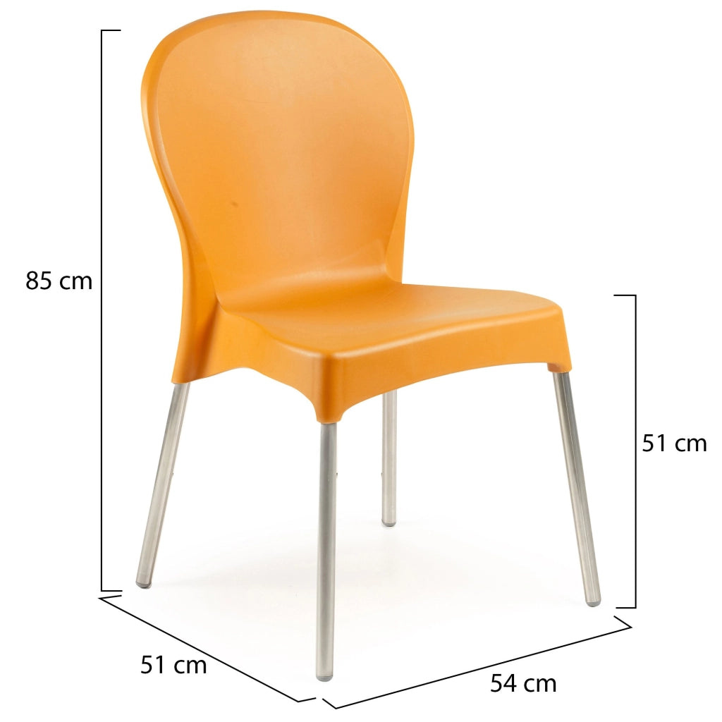 Eclectic, Sedia da Esterno 4 Sedie Made in Italy, Arancione