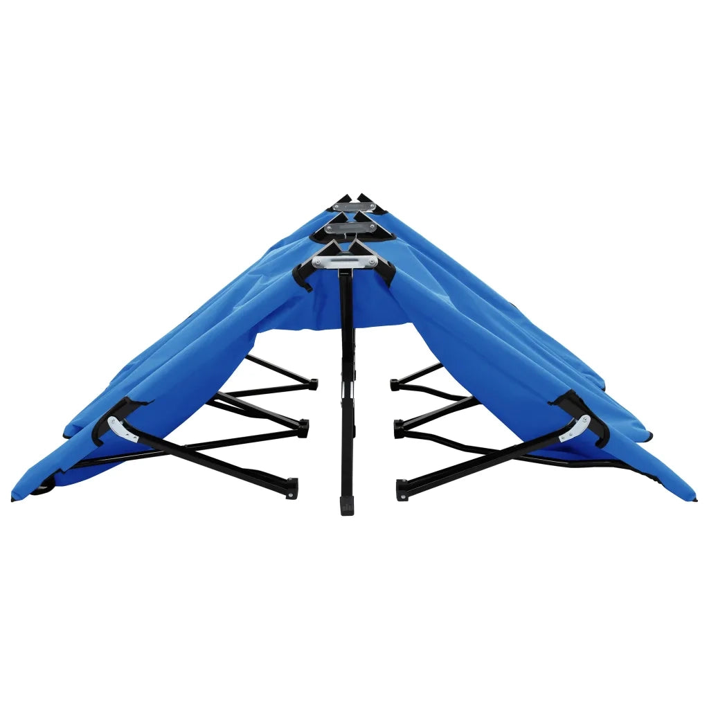 Lettino Prendisole Pieghevole per 2 Persone Blu in Acciaio cod mxl 62736