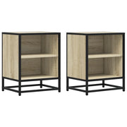 Set di 2 Comodini | Armadio da Notte | Mobiletto da notte Rovere Sonoma 40x31x50cm Legno Multistrato Metallo