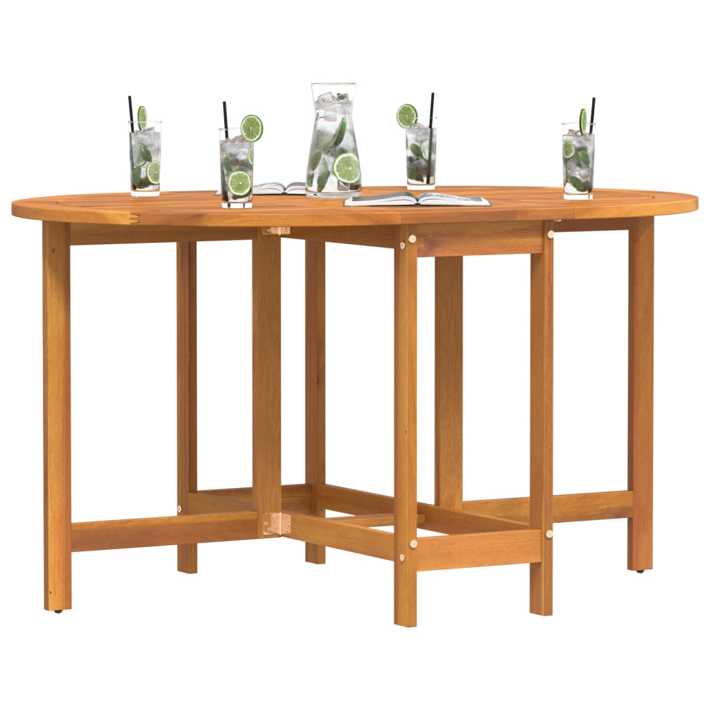 Tavolo da giardino pieghevole a farfalla 110x60x72 cm in legno massello di acacia