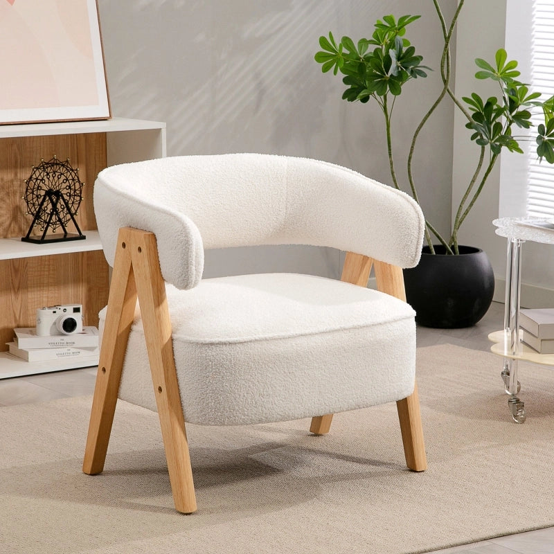POLTRONA moderna 70x64x71 cm in poliestere bianco
