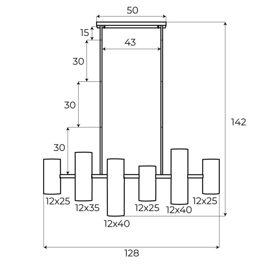 Lampada a sospensione Laxer 6xGU10 bianca Maxlight P0504