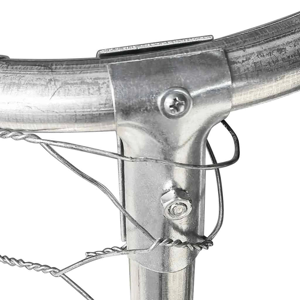 Gabbia/recinto per animali da esterno con tetto 400 x 200 x 150 cm Argento 02_0041910