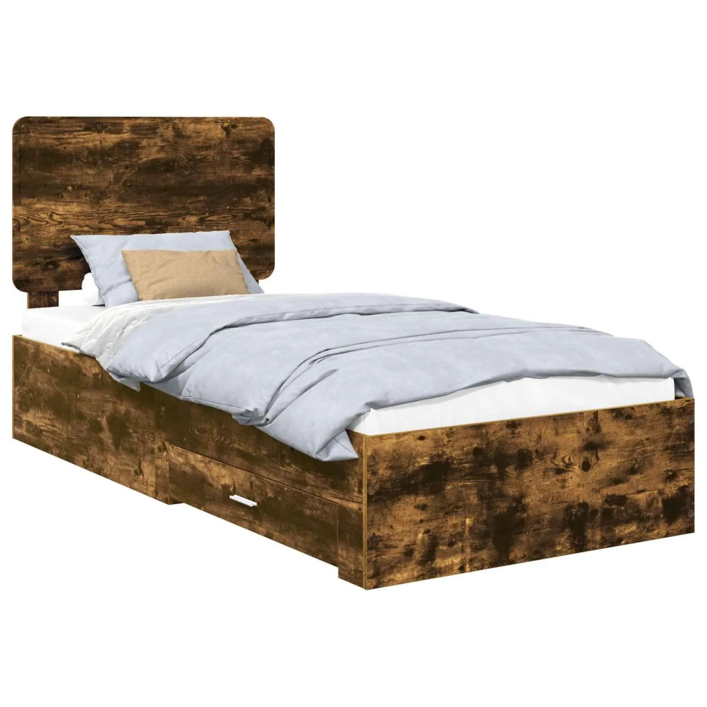 Struttura del letto Rovere fumé 100 x 200 cm Legno multistrato 3412823