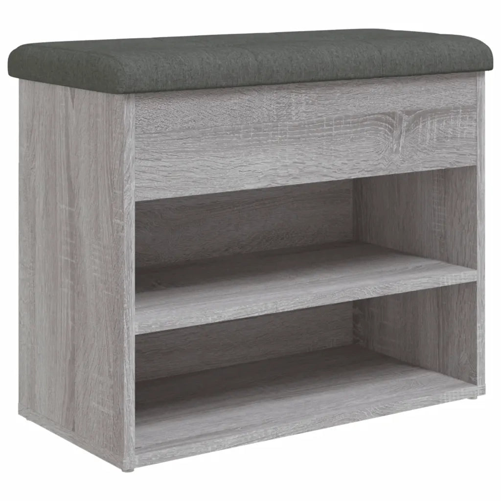 Panca Porta Scarpe Grigio Sonoma 62x32x50 cm Legno Multistrato 835101