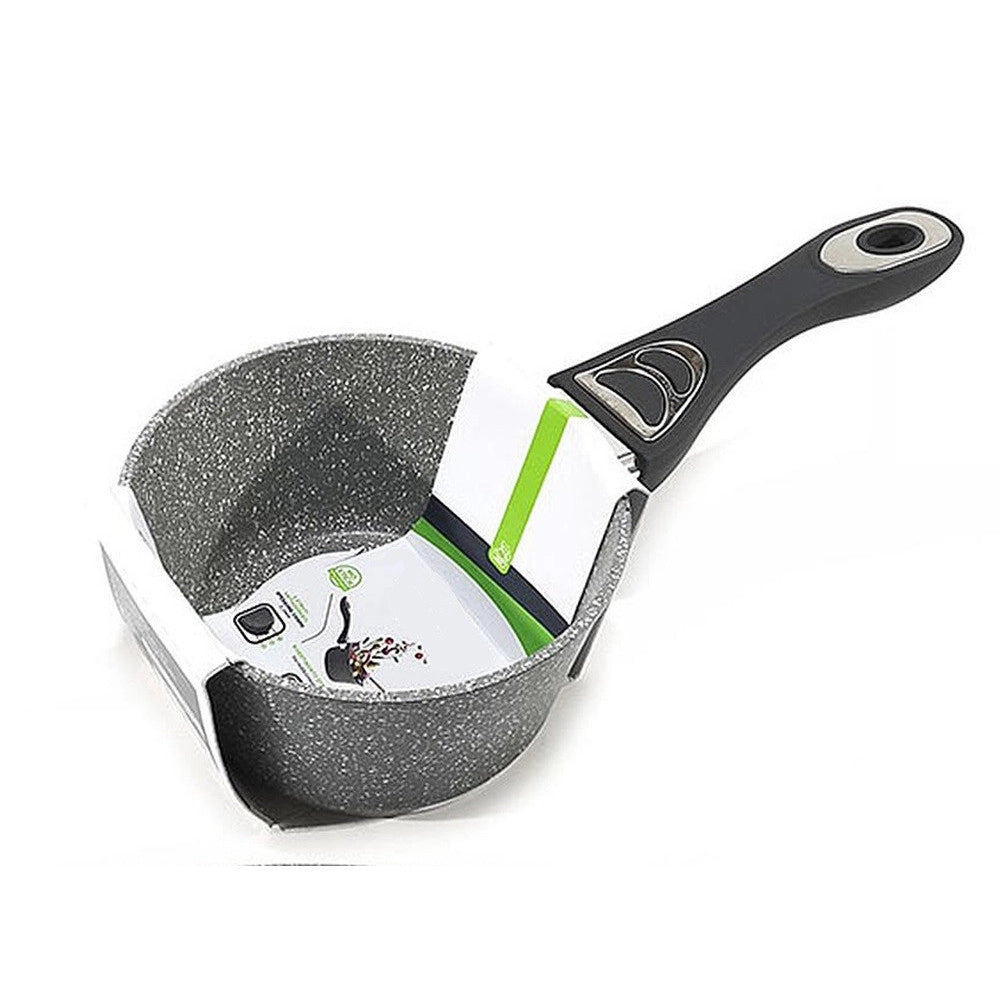 Trade Shop - Brocca Per Latte In Alluminio Antiaderente Rivestimento Pietra Manico Soft-touch ⌀16/18cm -    -18 Cm   -