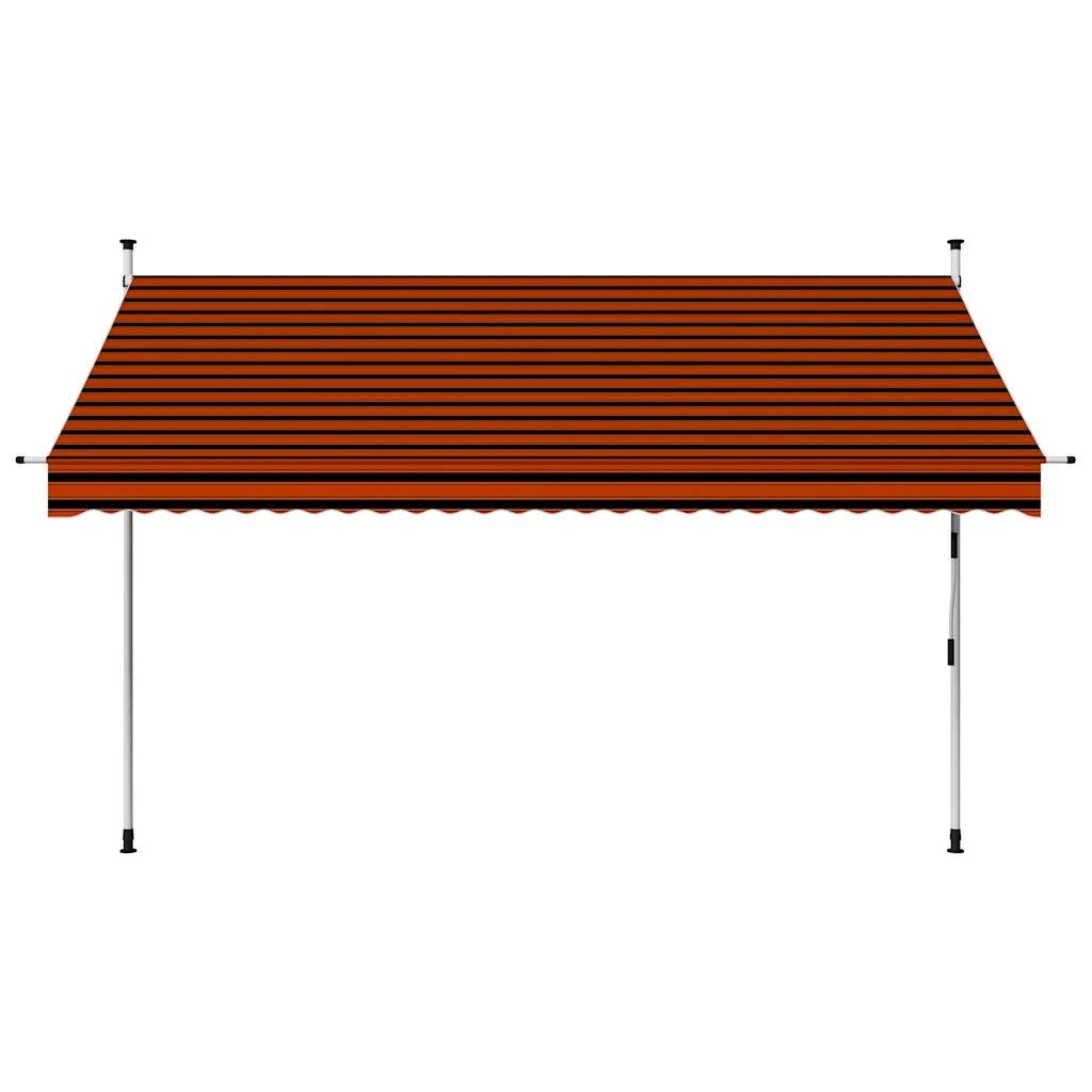 Tenda da Sole Retrattile Manuale-Tenda parasole per Patio 300 cm Arancione e Marrone