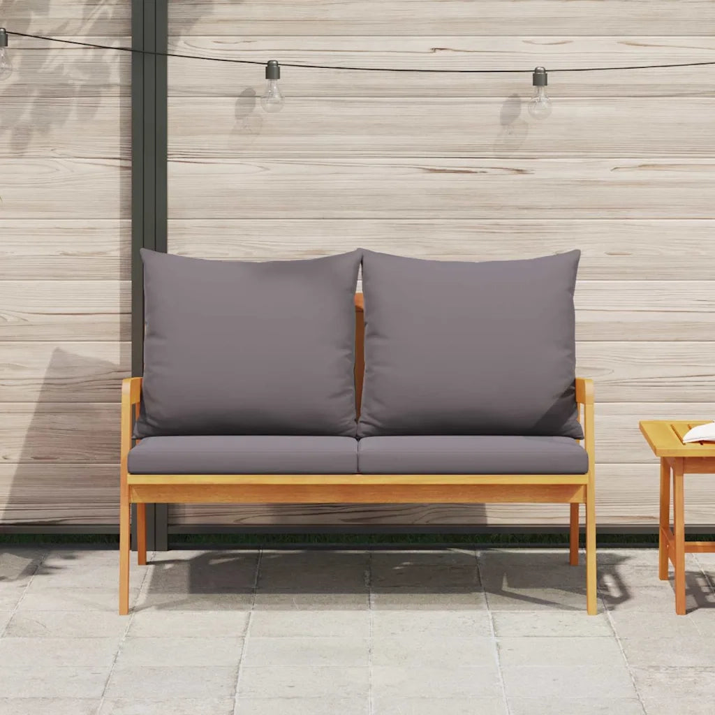 Sedia da giardino-Panchina da giardino con cuscino Olio Naturale 115 x 65 x 71 cm 633145