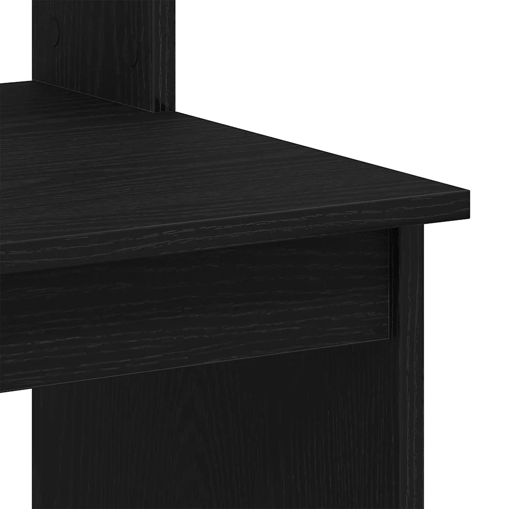 Scrivania | Tavolo da Ufficio con Mensole Rovere Nero 102x45x148 cm in Truciolato