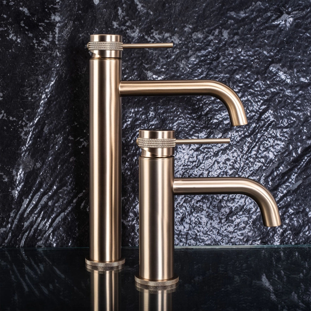 Rubinetto Da Lavabo Rea Lungo Grip Brush Gold Low