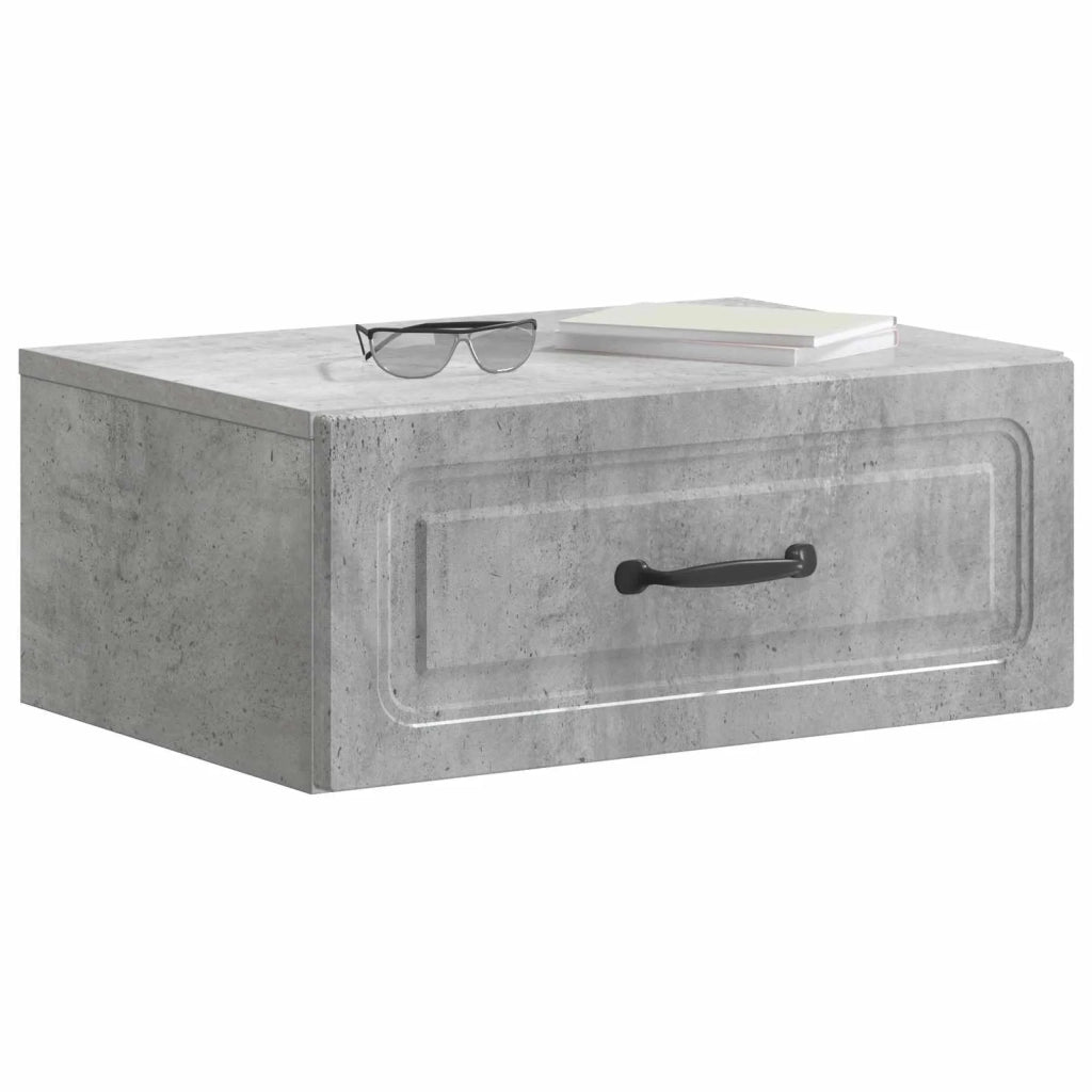 Mobiletto da notte a muro 2 pz Grigio Cemento 49 x 34,5 x 20 cm 899302