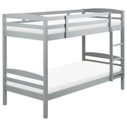 Letto a castello letto doppio in legno di pino grigio singola misura 90 x 200 per bambini in cameretta