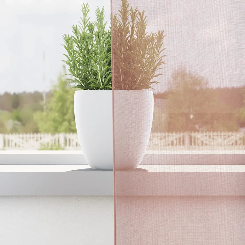 Tende in Voile con Occhielli 2 pz Rosa 140x225 cm