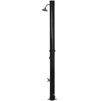 Doccia Solare da 20L con Rubinetto Inferiore e Temperatura Regolabile, in Lega di Zinco, 15.5x15.5x222 cm, Nero