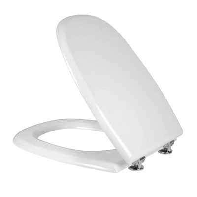 Copriwater compatibile per Tesi Ideal Standard in legno bianco con cerniere regolabili