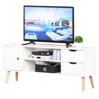 Mobile TV Moderno in Legno Bianco, Mobile Porta TV di Design per TV Max. 50" 120x28x44cm