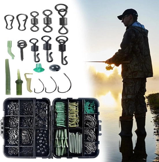 Set di Snaps per Pescare con Tubo, Clip e Gancio in Scatola da Tackle, 420 pezzi